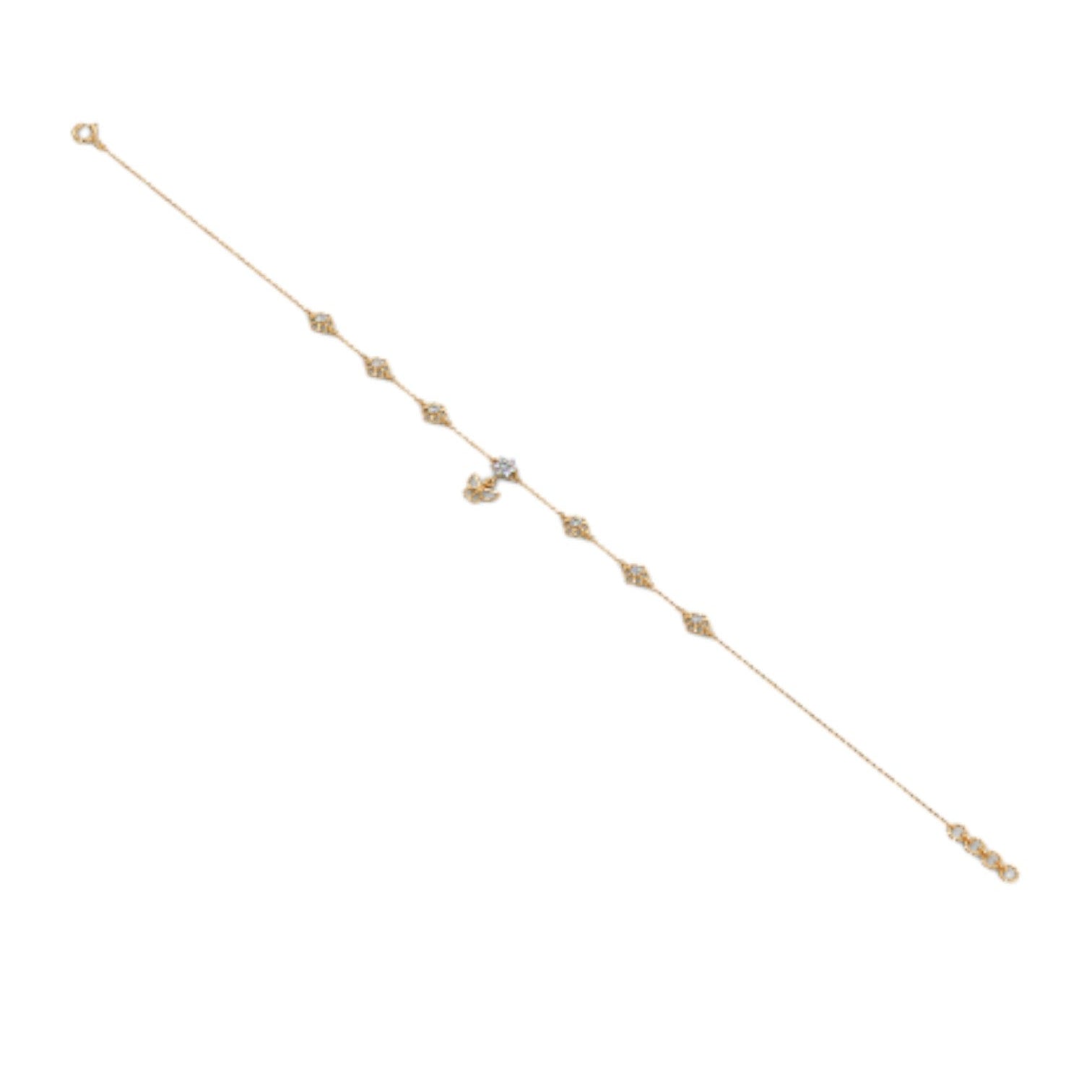 925 Sterling Silver Gold Plated Precision and Style Anklet By Kesardeep Impex For Women