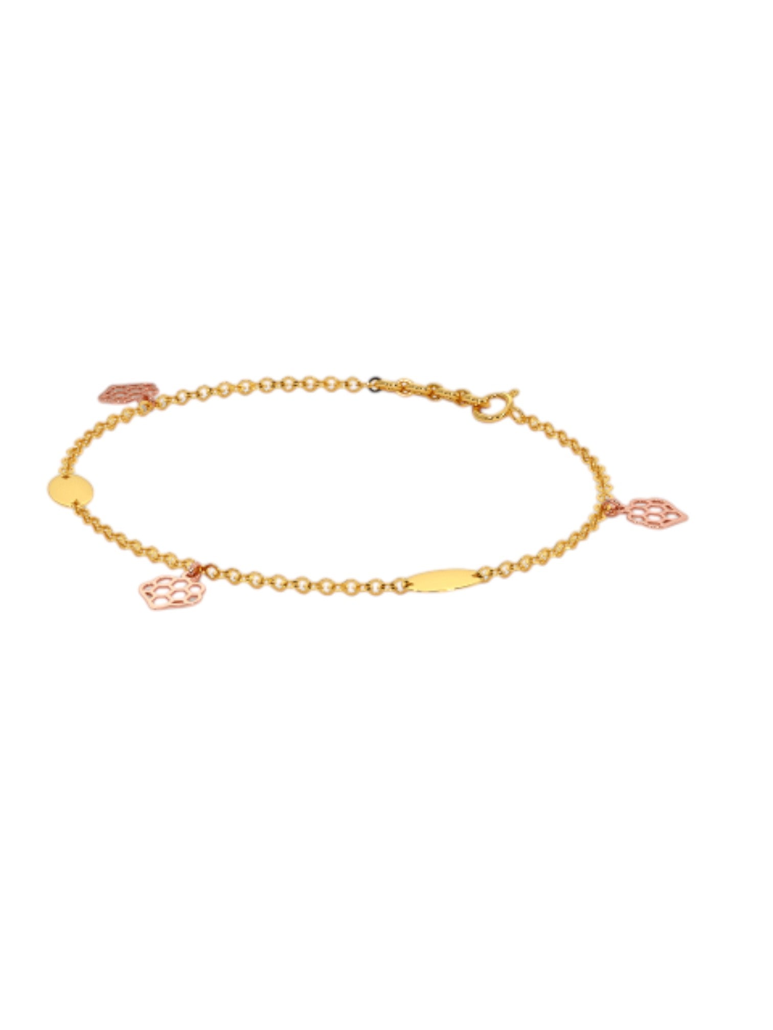 Trinity Leaf Rose Gold Plated Charm Bracelets 925 Sterling Silver For Women By Kesardeep