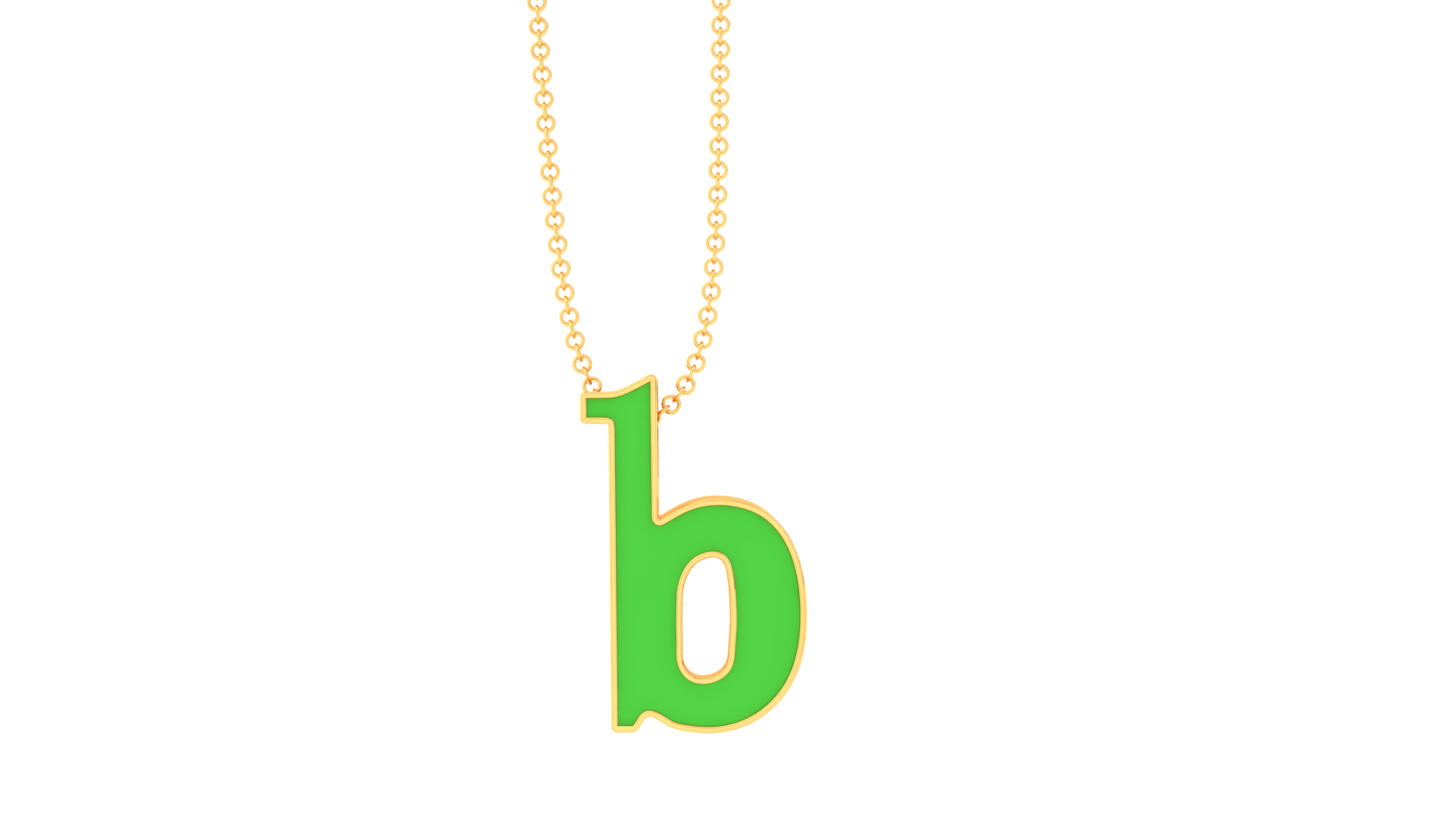 92.5 Sterling Silver Light Weight Silver And Gold Plated Small Alphabet "b" Shaped Pendant For Kids By Kesardeep
