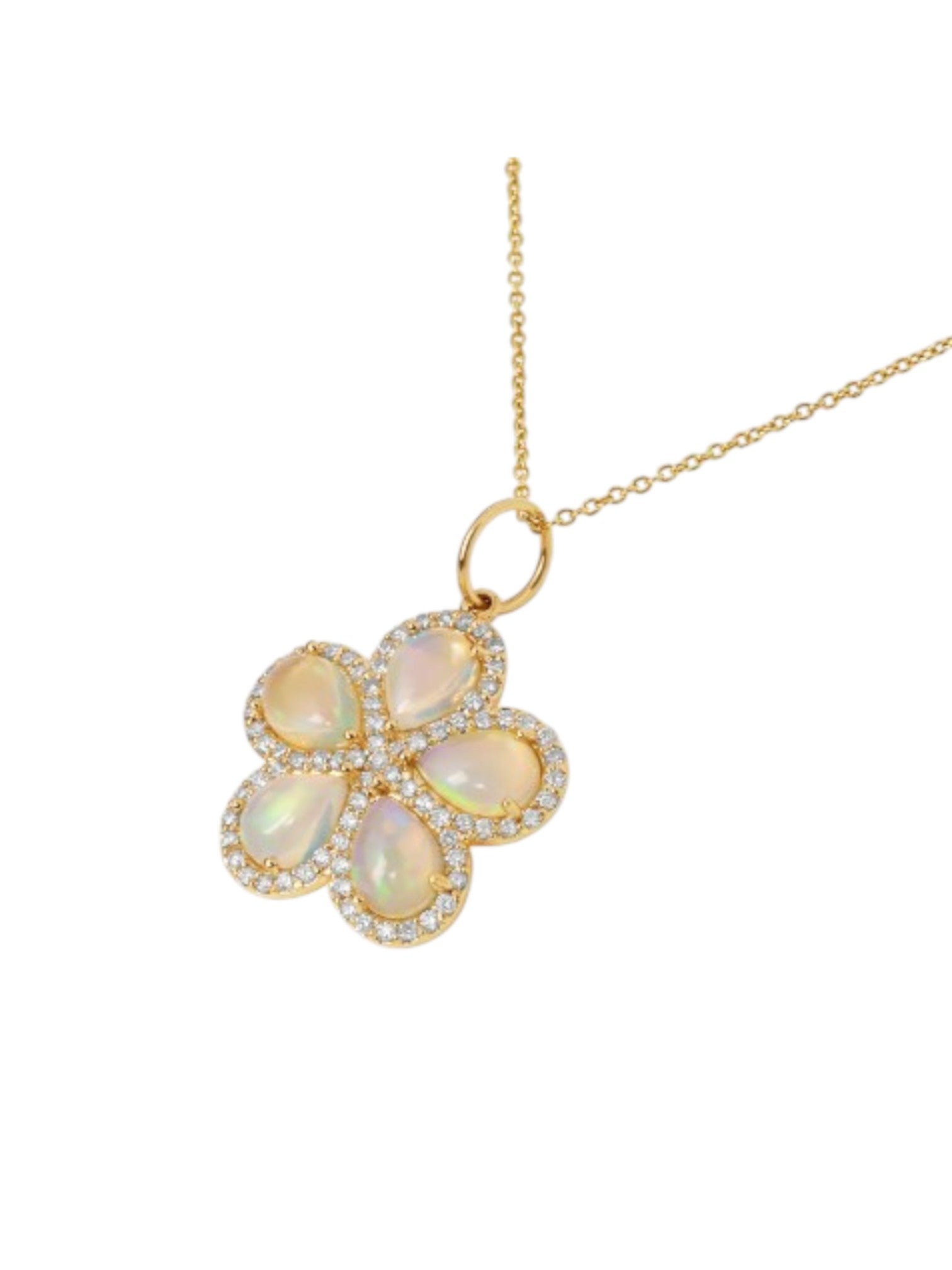 Trendy Flower Design 925 Sterling Silver CZ Stone Gold Plated Pendant With Chain For Women By Kesardeep