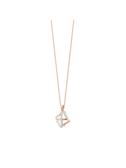 Trendy 925 Sterling Silver CZ Stone Gold Plated Pendant With Chain For Women By Kesardeep