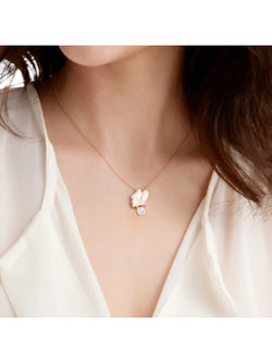 Trendy Butterfly Design 925 Sterling Silver CZ Stones Gold Plated Pendant With Chain For Women By Kesardeep