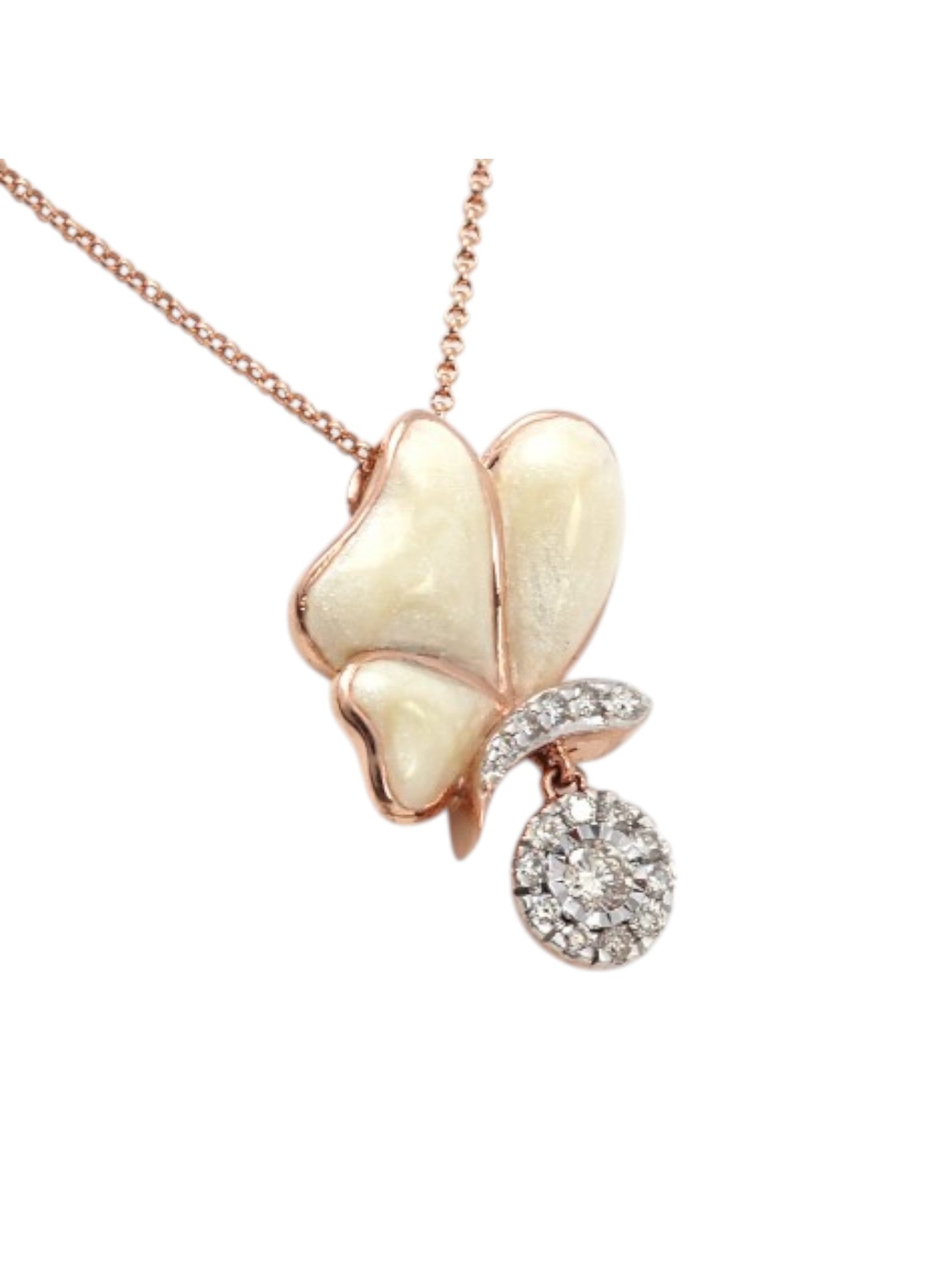 Trendy Butterfly Design 925 Sterling Silver CZ Stones Gold Plated Pendant With Chain For Women By Kesardeep