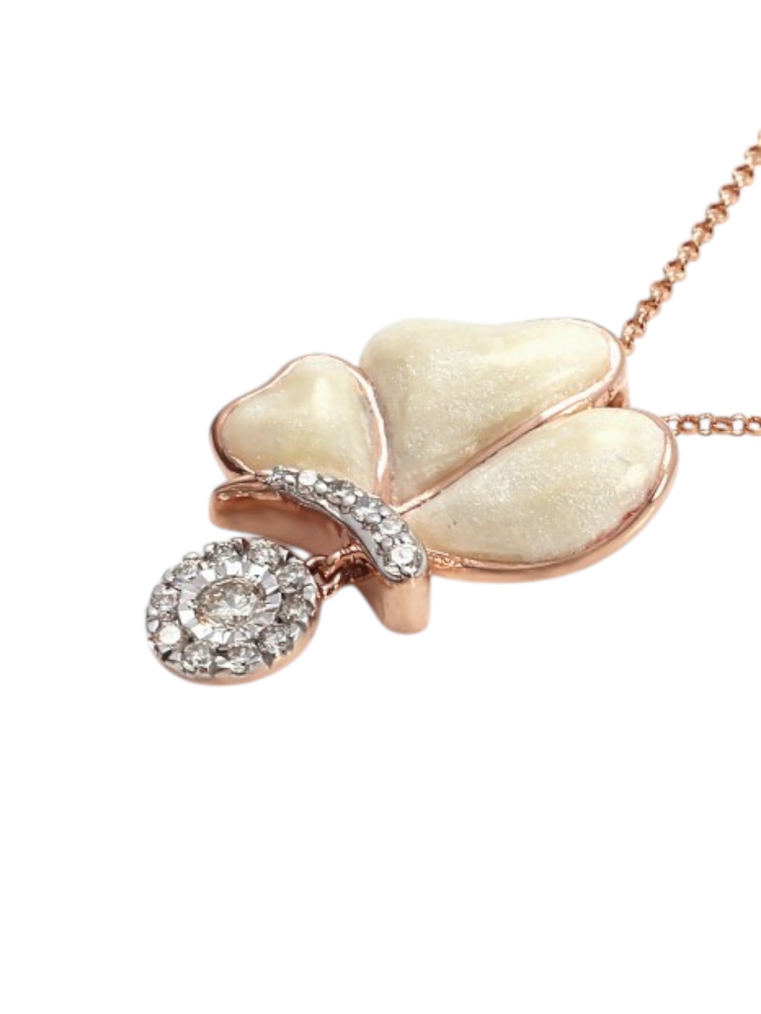 Trendy Butterfly Design 925 Sterling Silver CZ Stones Gold Plated Pendant With Chain For Women By Kesardeep