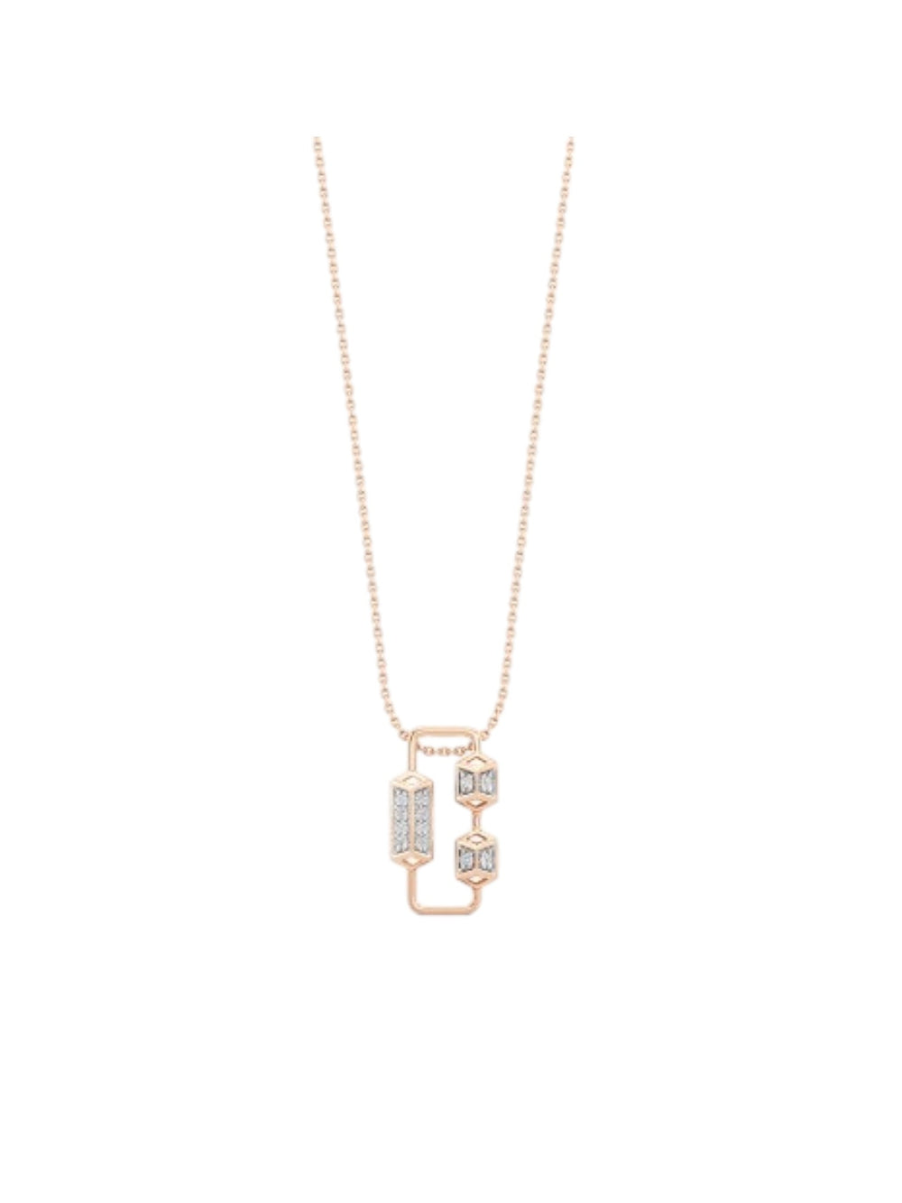 Trendy Design 925 Sterling Silver CZ Stones Gold Plated Pendant With Chain For Women By Kesardeep