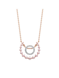 925 Sterling Silver Minimal Design CZ Stone Rose Gold Plated Pendant With Chain For Women By Kesardeep