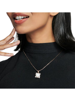 Trendy Pearl 925 Sterling Silver CZ Stone Gold Plated Pendant With Chain For Women By Kesardeep