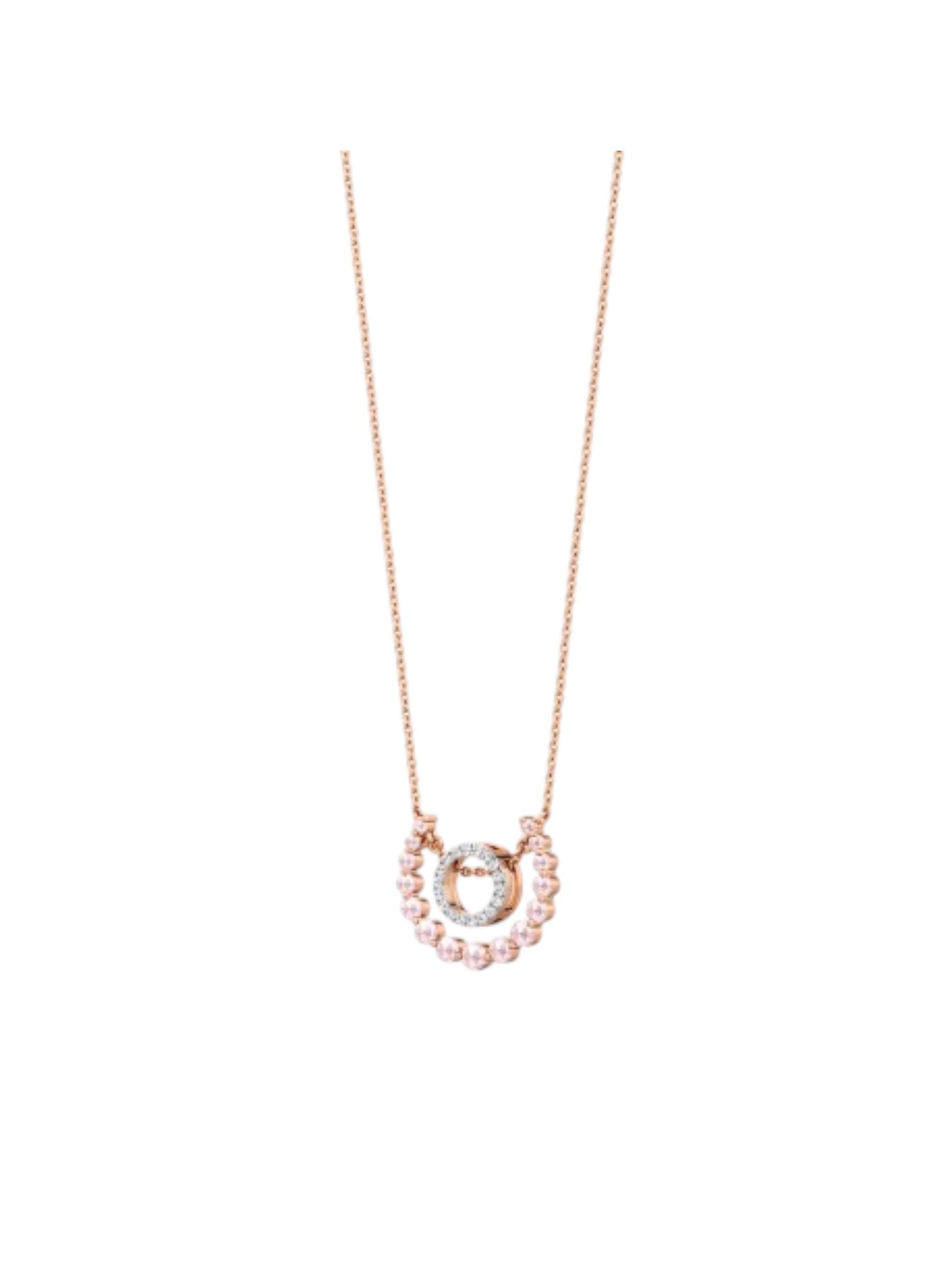 925 Sterling Silver Minimal Design CZ Stone Rose Gold Plated Pendant With Chain For Women By Kesardeep