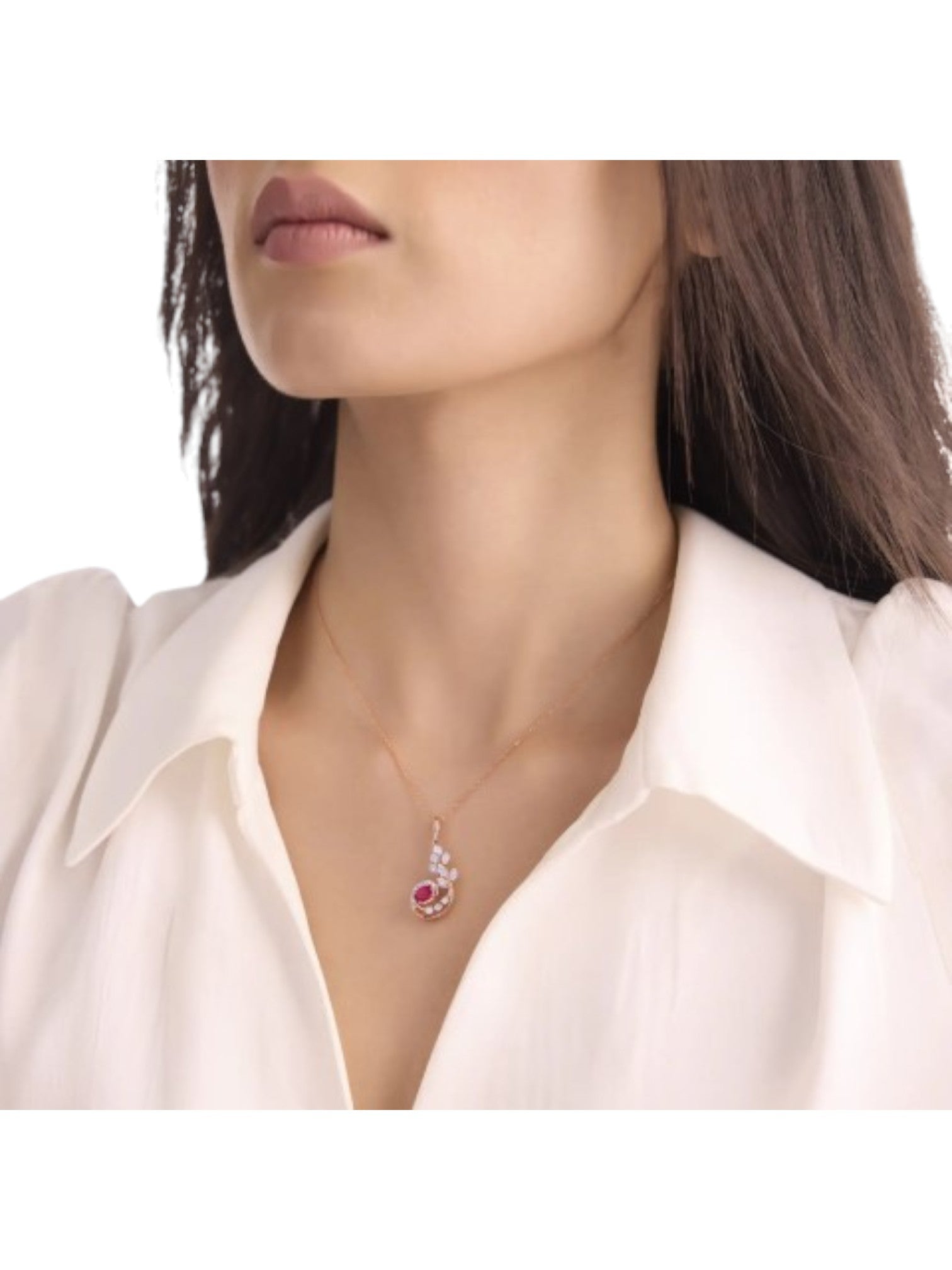 925 Sterling Silver Elegant Flower Drop Design CZ Stone Gold Plated Pendant With Chain For Women By Kesardeep