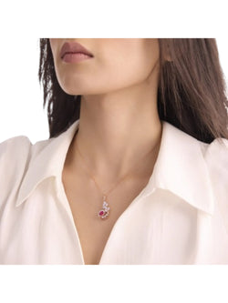 925 Sterling Silver Elegant Flower Drop Design CZ Stone Gold Plated Pendant With Chain For Women By Kesardeep