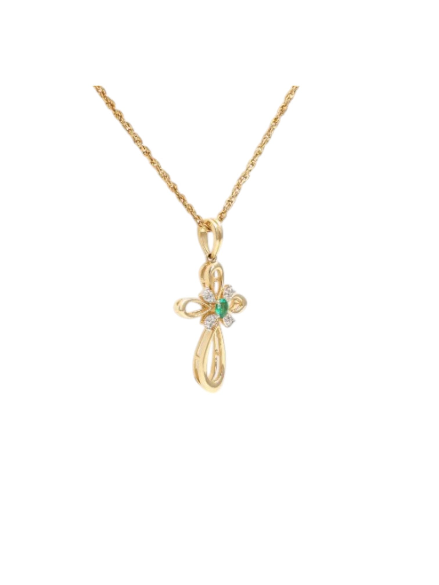 Trendy Cross 925 Sterling Silver CZ Stone Gold Plated Pendant With Chain For Women By Kesardeep