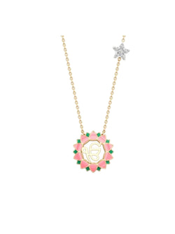 925 Sterling Silver Elegant Lotus Design Enameled Gold Plated Pendant With Chain For Women By Kesardeep