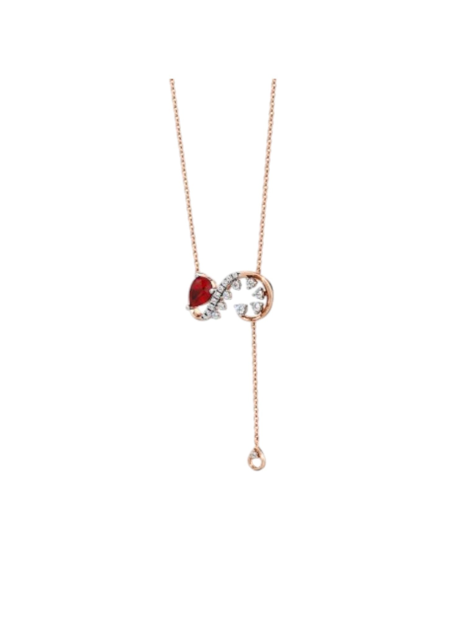 925 Sterling Silver Elegant Infinity Design CZ Stones Rose Gold Plated Pendant With Chain For Women By Kesardeep