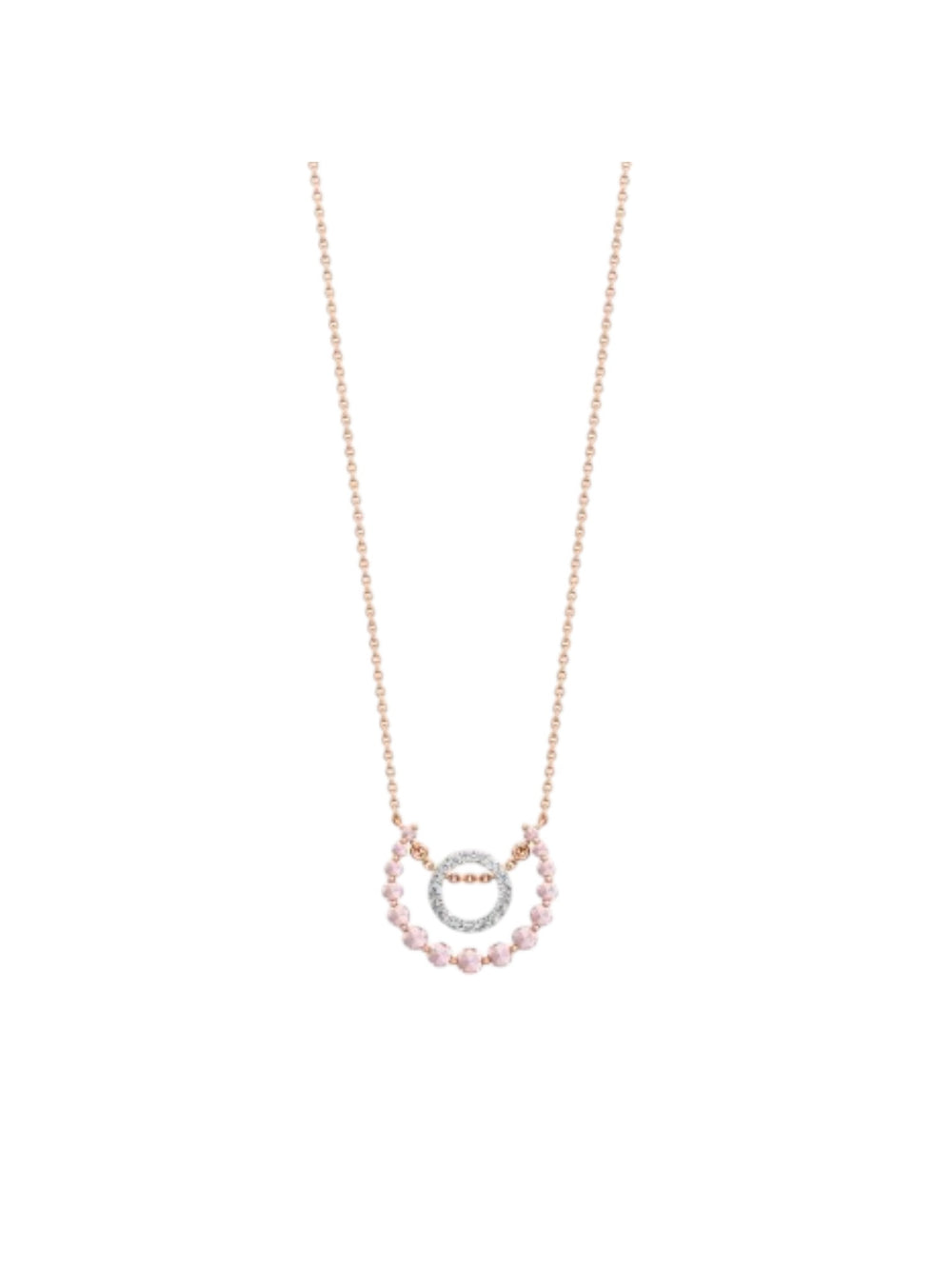 925 Sterling Silver Minimal Design CZ Stone Rose Gold Plated Pendant With Chain For Women By Kesardeep