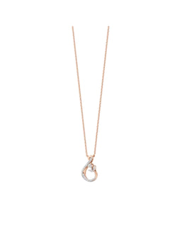 925 Sterling Silver Minimal Design CZ Stones Rose Gold Plated Pendant With Chain For Women By Kesardeep