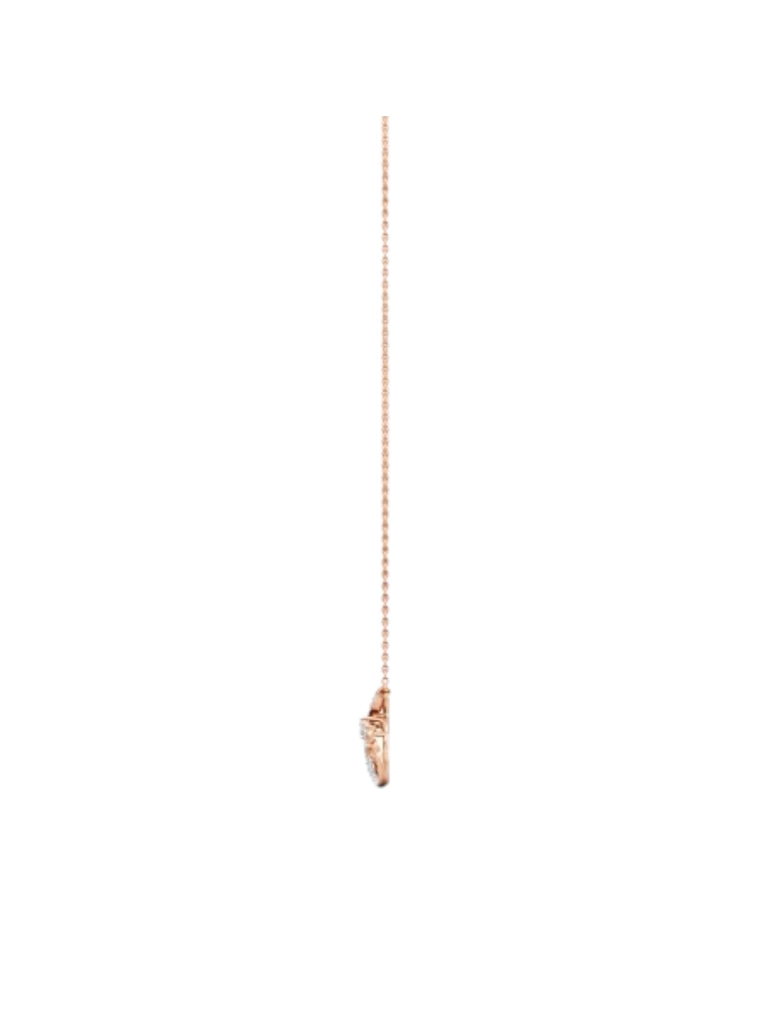 925 Sterling Silver Minimal Design CZ Stones Rose Gold Plated Pendant With Chain For Women By Kesardeep