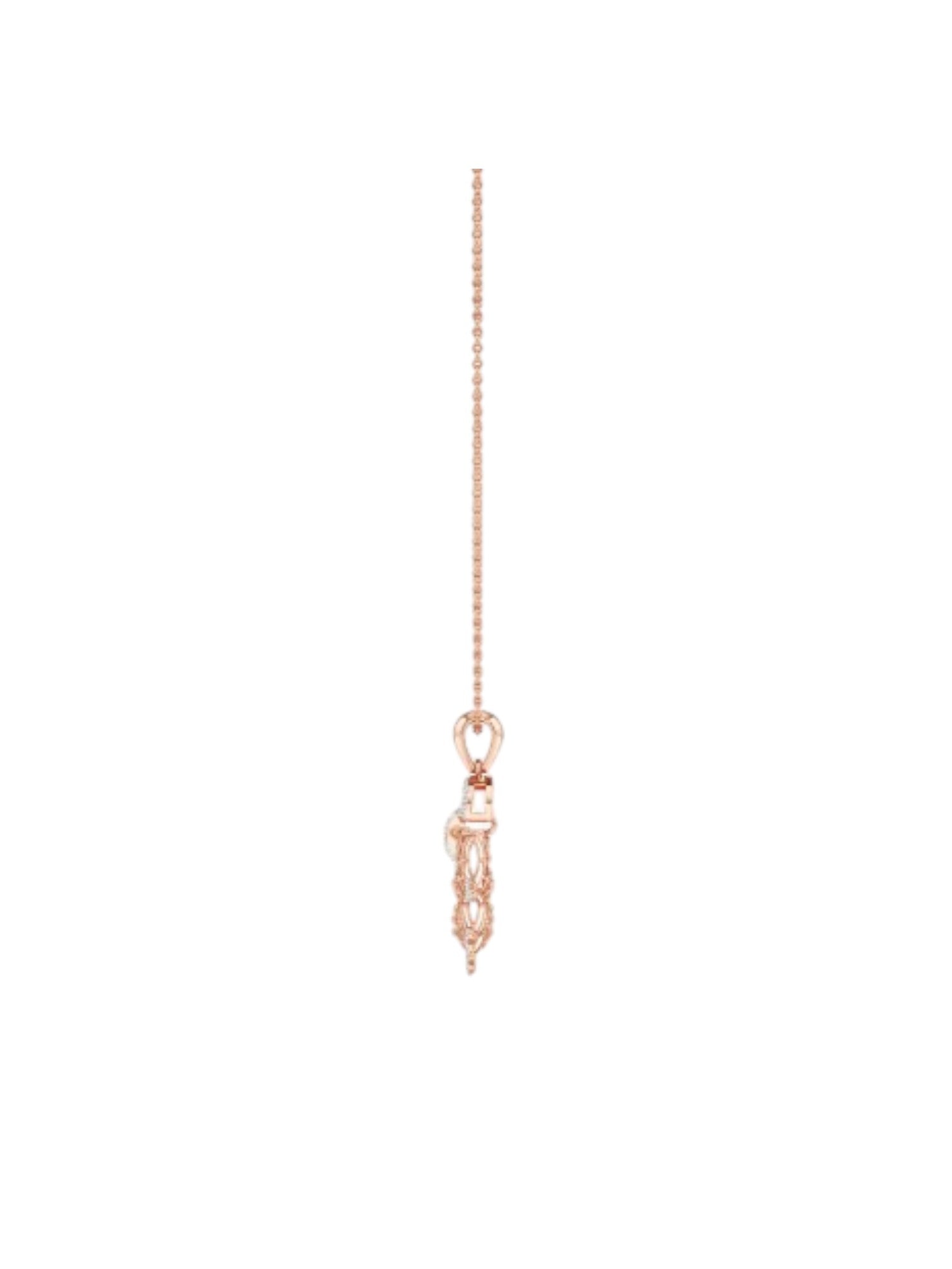 925 Sterling Silver Stylish Design CZ Stones Rose Gold Plated Pendant With Chain For Women By Kesardeep