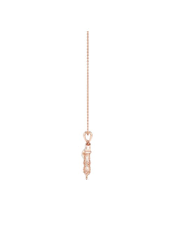 925 Sterling Silver Stylish Design CZ Stones Rose Gold Plated Pendant With Chain For Women By Kesardeep