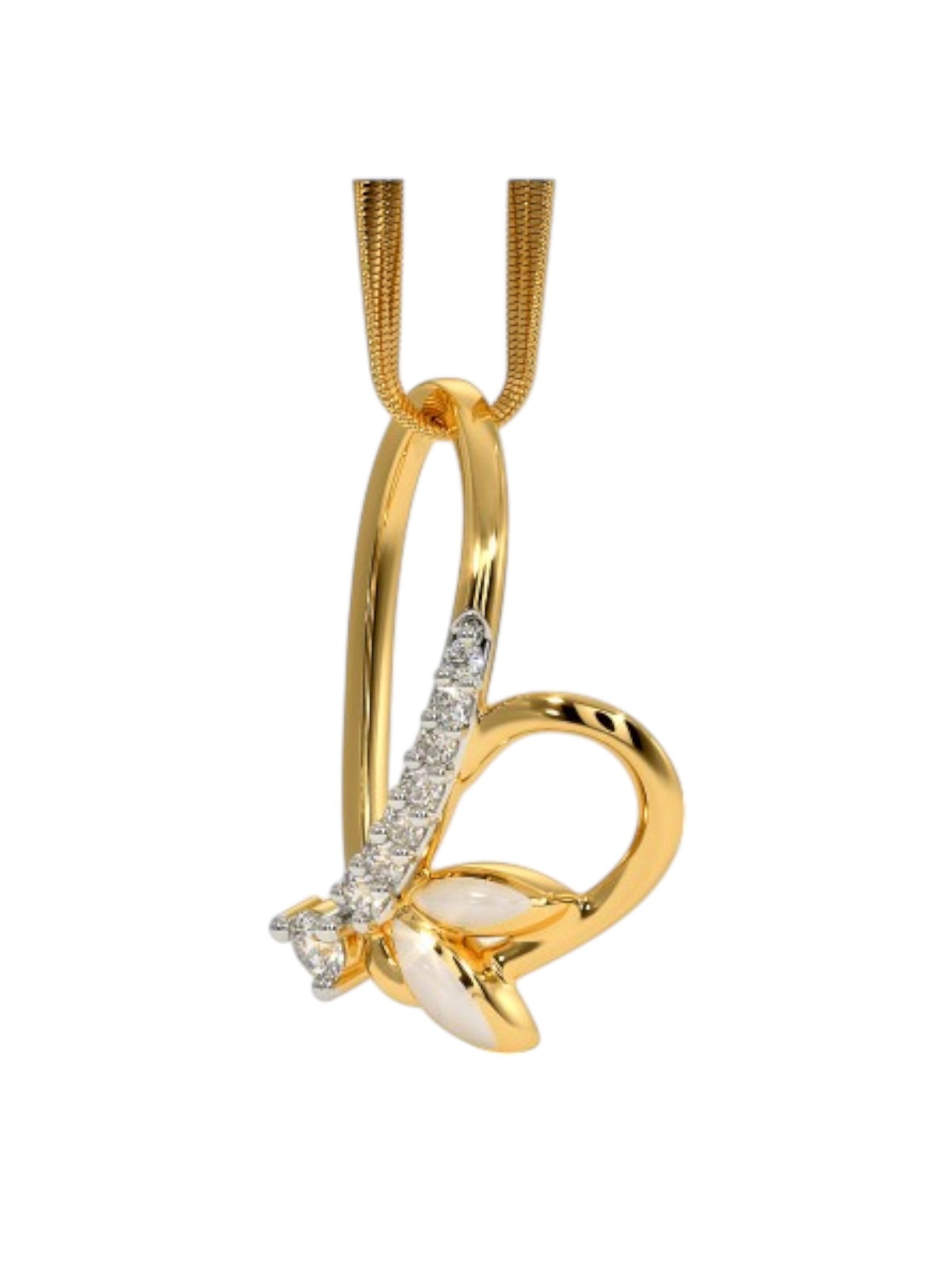 925 Sterling Silver Minimalist Design CZ Stones Gold Plated Pendant With Chain For Women By Kesardeep