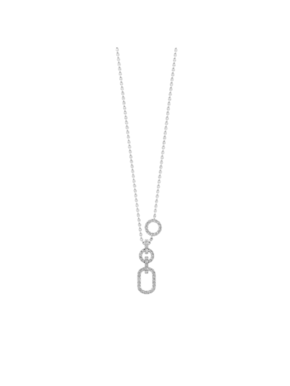 925 Sterling Silver Stylish Design CZ Stones Pendant With Chain For Women By Kesardeep