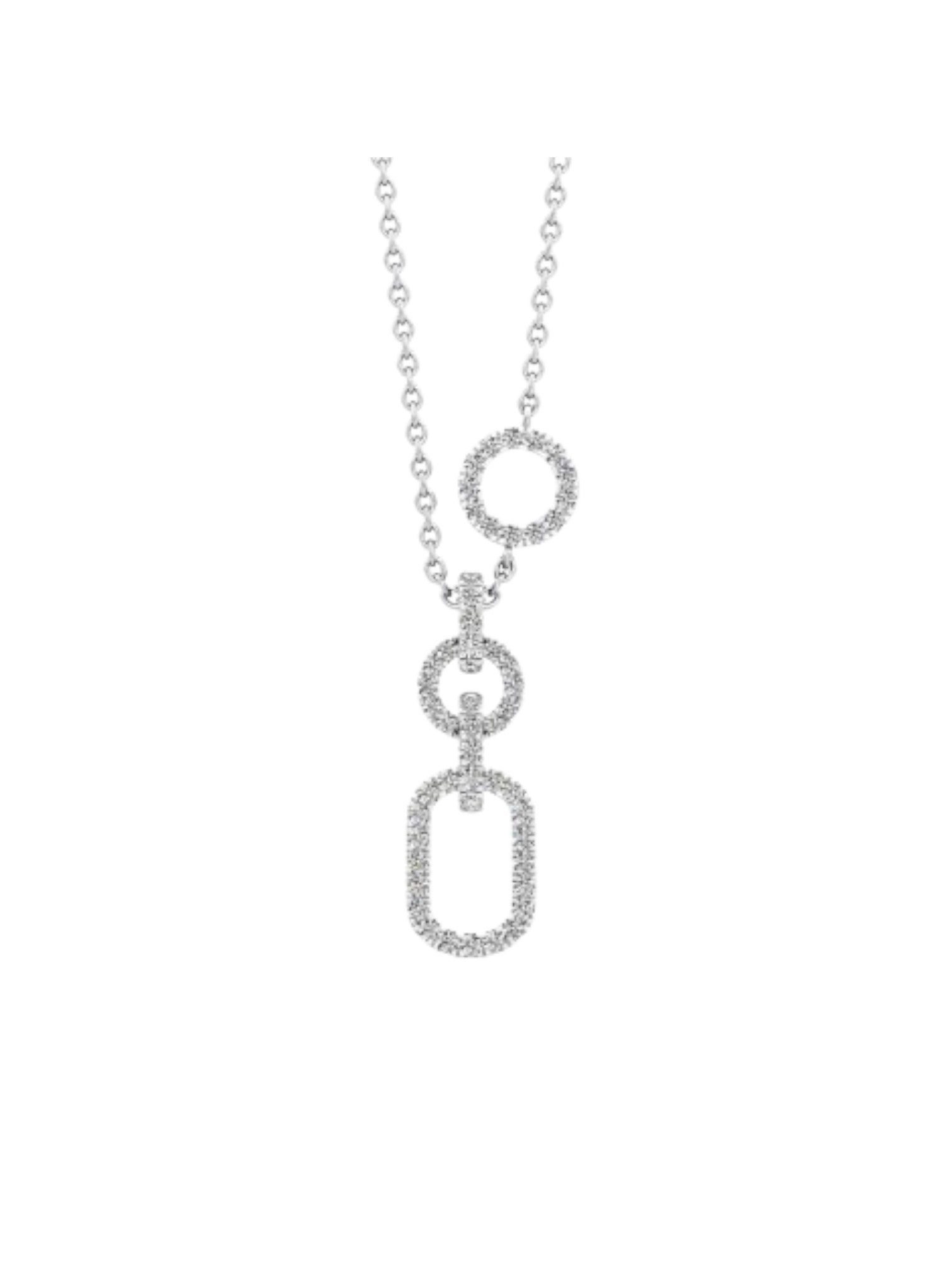 925 Sterling Silver Stylish Design CZ Stones Pendant With Chain For Women By Kesardeep