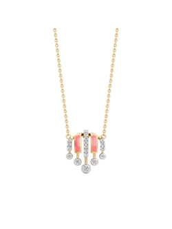 925 Sterling Silver Minimal Design CZ Stones Gold Plated Pendant With Chain For Women By Kesardeep