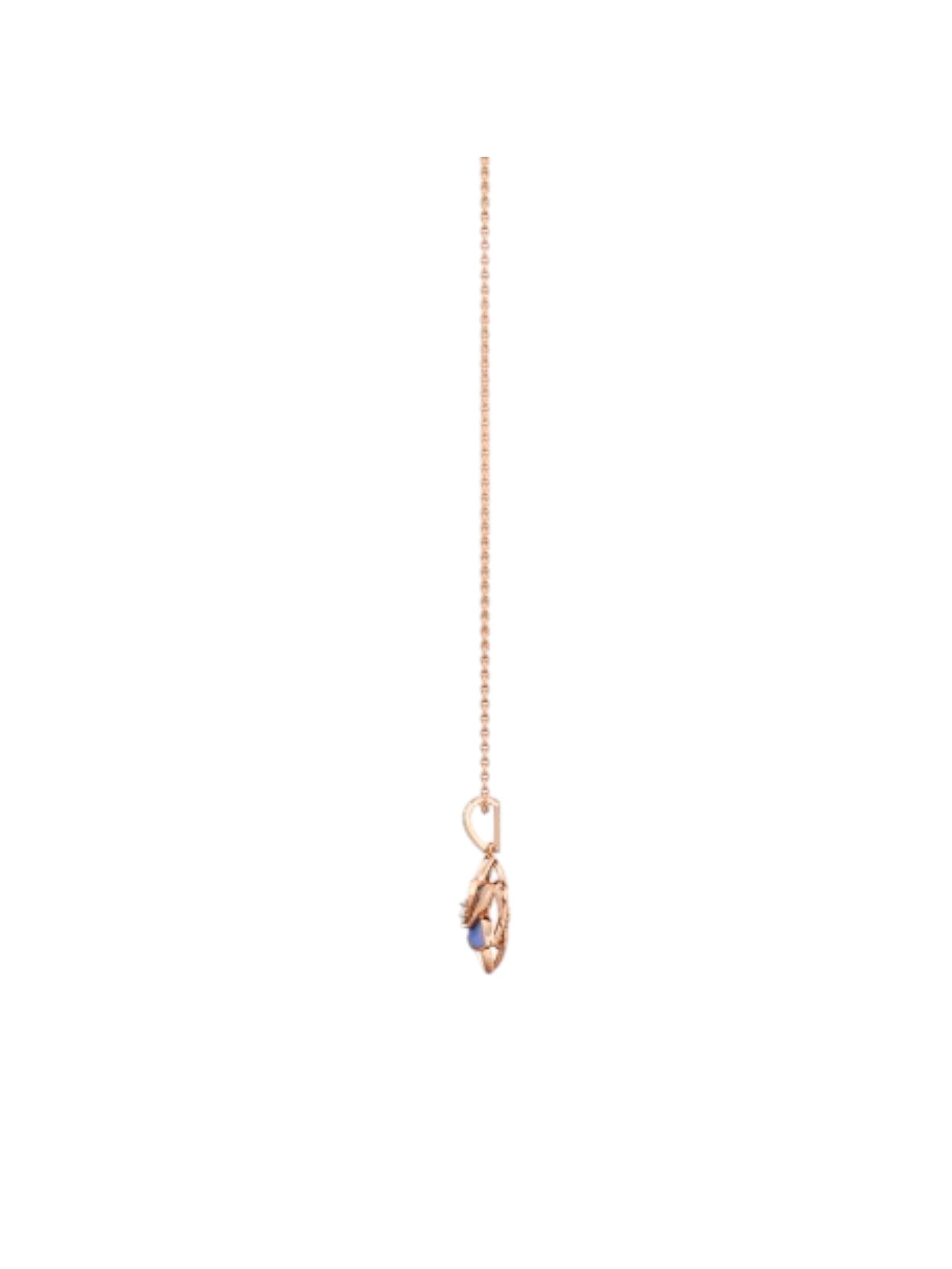 925 Sterling Silver Stylish Star Design CZ Stones Rose Gold Plated Pendant With Chain For Women Kesardeep