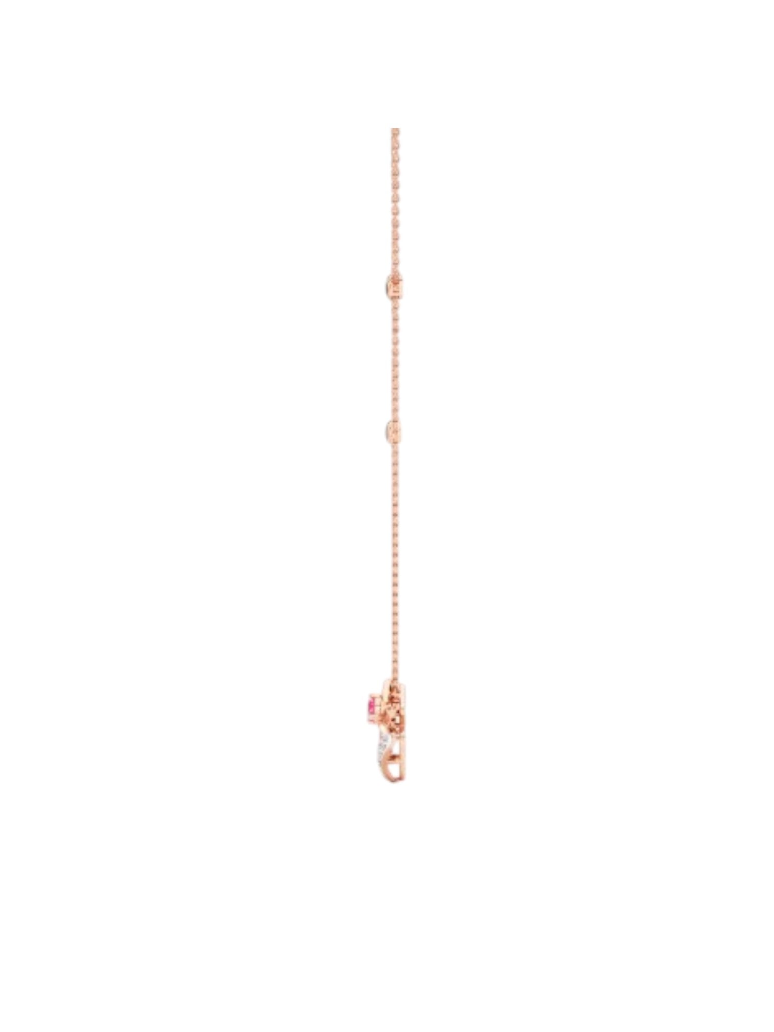 925 Sterling Silver Stylish Design CZ Stones Rose Gold Plated Pendant With Chain For Women By Kesardeep