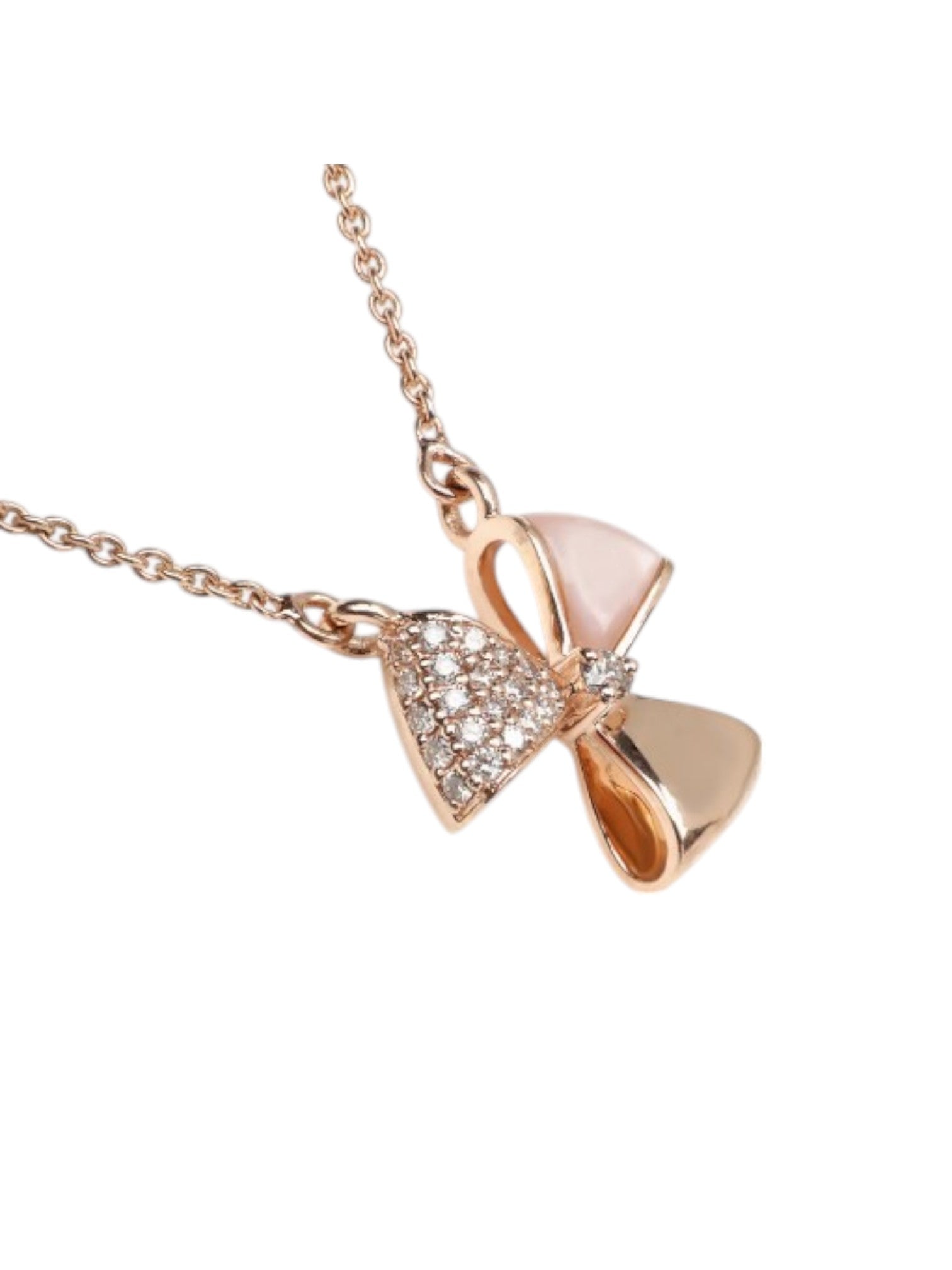 925 Sterling Silver Minimal Design CZ Stones Rose Gold Plated Pendant With Chain For Women By Kesardeep