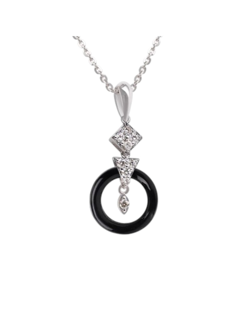 925 Sterling Silver Stylish Design Enameled Pendant With Chain For Women By Kesardeep