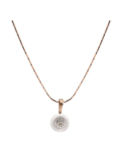 Trendy Design 925 Sterling Silver CZ Stones Rose Gold Plated Pendant With Chain For Women By Kesardeep