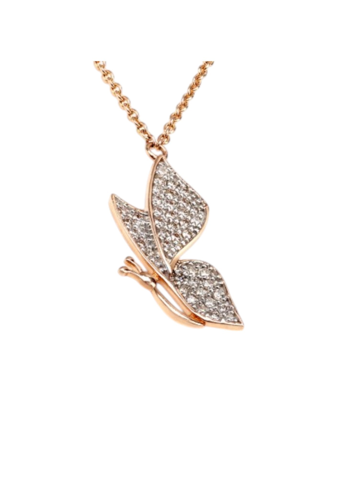 925 Sterling Silver Stylish Butterfly Design CZ Stones Gold Plated Pendant With Chain For Women By Kesardeep