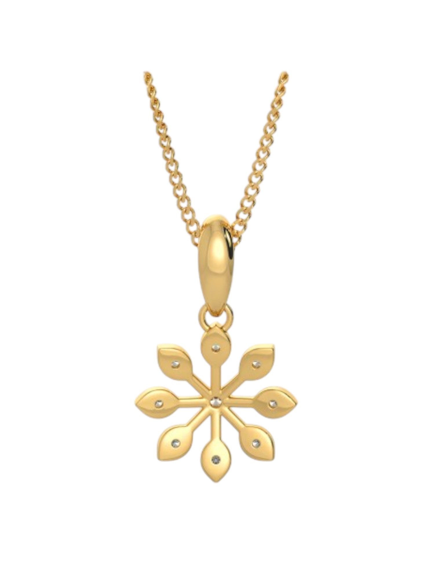 925 Sterling Silver Minimalist Design CZ Stones Gold Plated Pendant With Chain For Women By Kesardeep