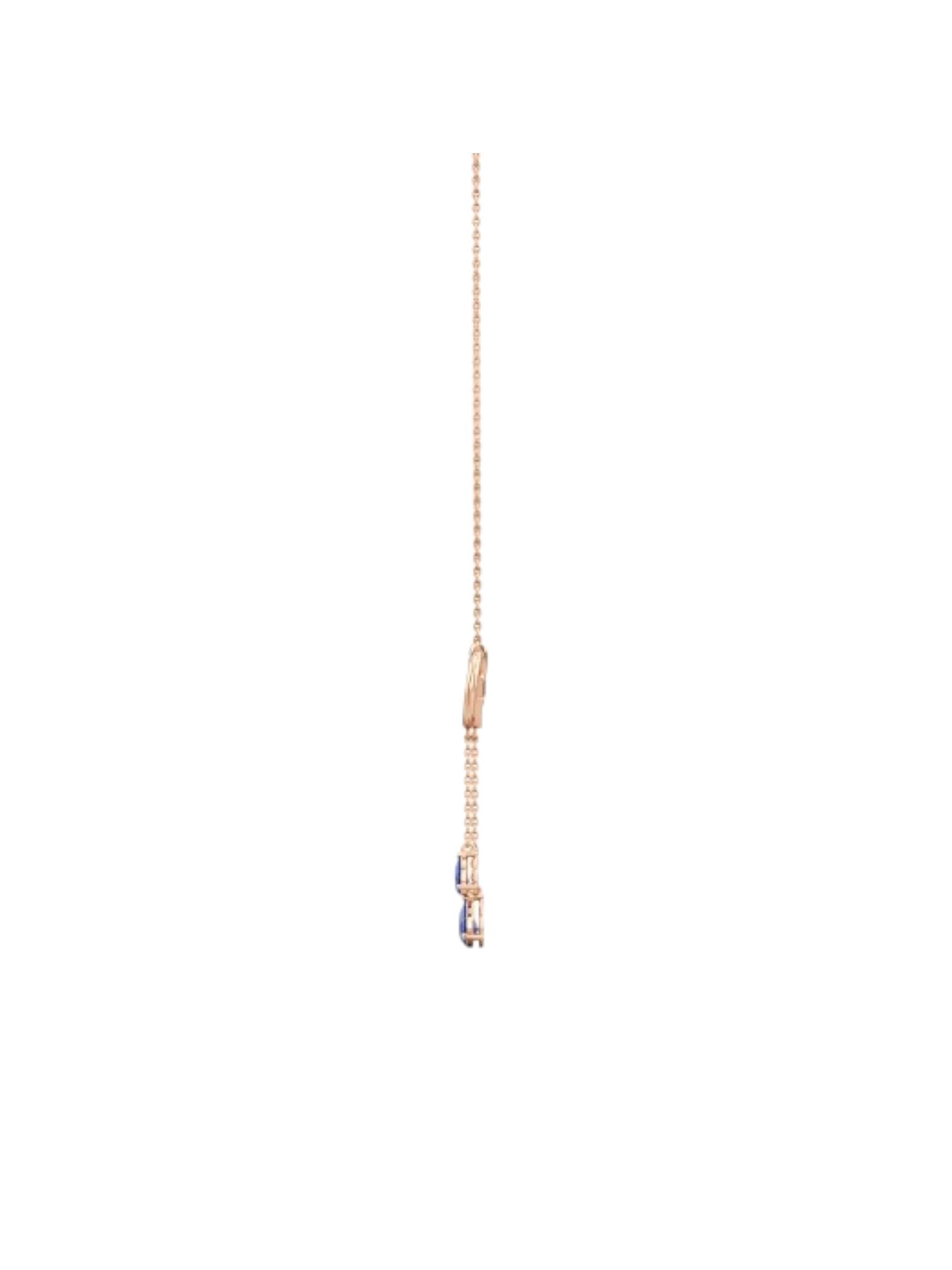 925 Sterling Silver Minimal Design CZ Stones Rose Gold Plated Pendant With Chain For Women Kesardeep
