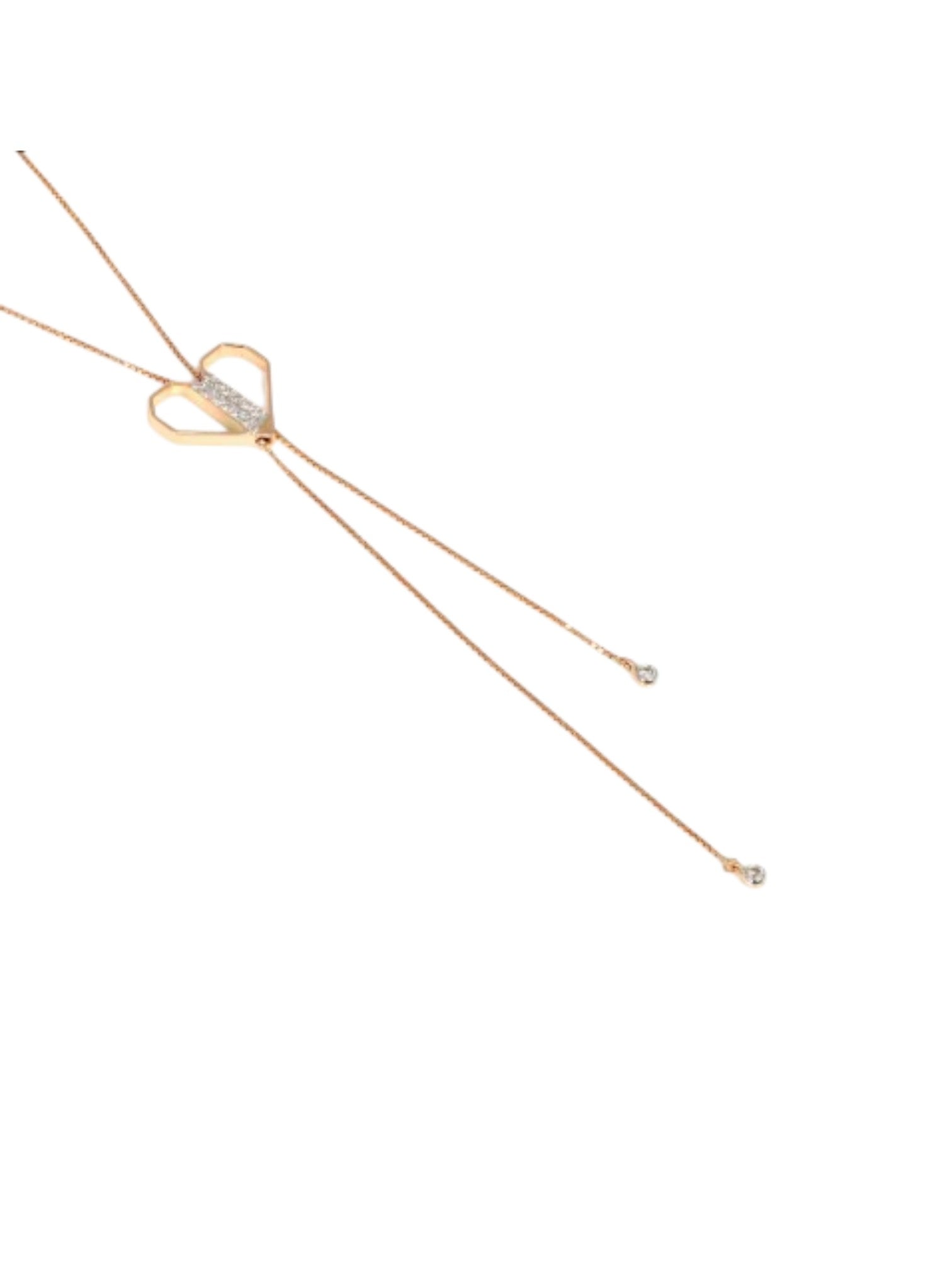 925 Sterling Silver Love Design CZ Stones Rose Gold Plated Pendant With Chain For Women By Kesardeep