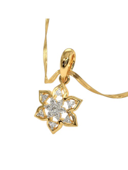 925 Sterling Silver Elegant Design CZ Stones Gold Plated Pendant With Chain For Women By Kesardeep