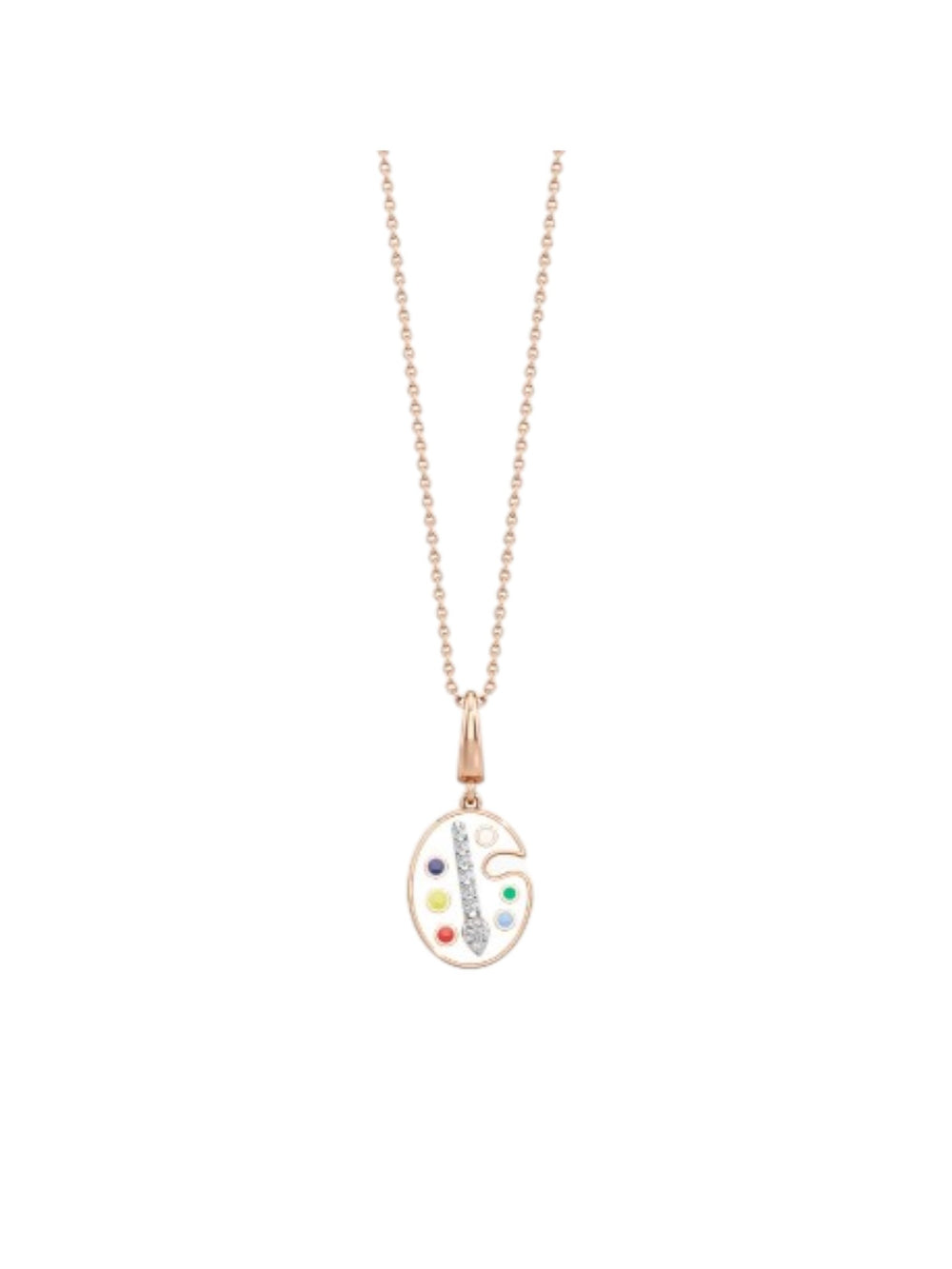 925 Sterling Silver Stylish Design Enameled Rose Gold Plated Pendant With Chain For Women Kesardeep