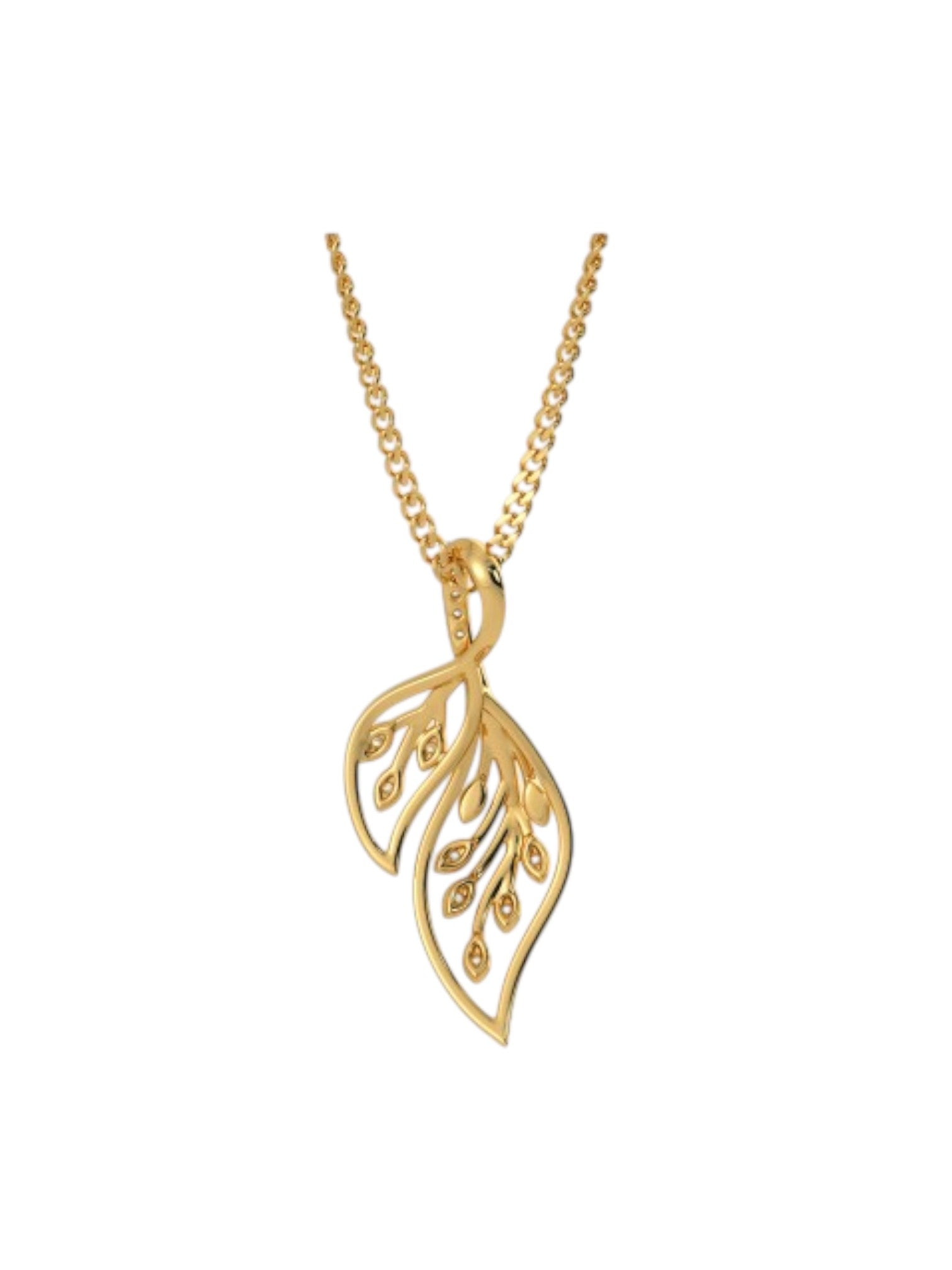 925 Sterling Silver Minimalist Design CZ Stones Gold Plated Pendant With Chain For Women By Kesardeep