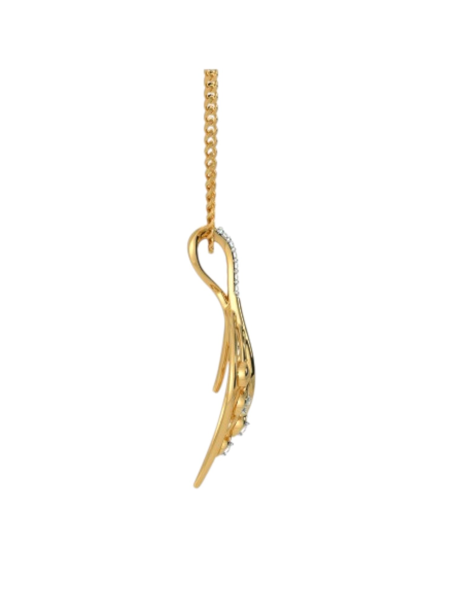 925 Sterling Silver Minimalist Design CZ Stones Gold Plated Pendant With Chain For Women By Kesardeep