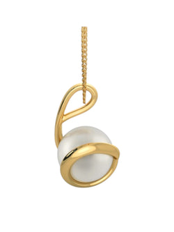 925 Sterling Silver Minimalist Design CZ Stones Gold Plated Pendant With Chain For Women By Kesardeep
