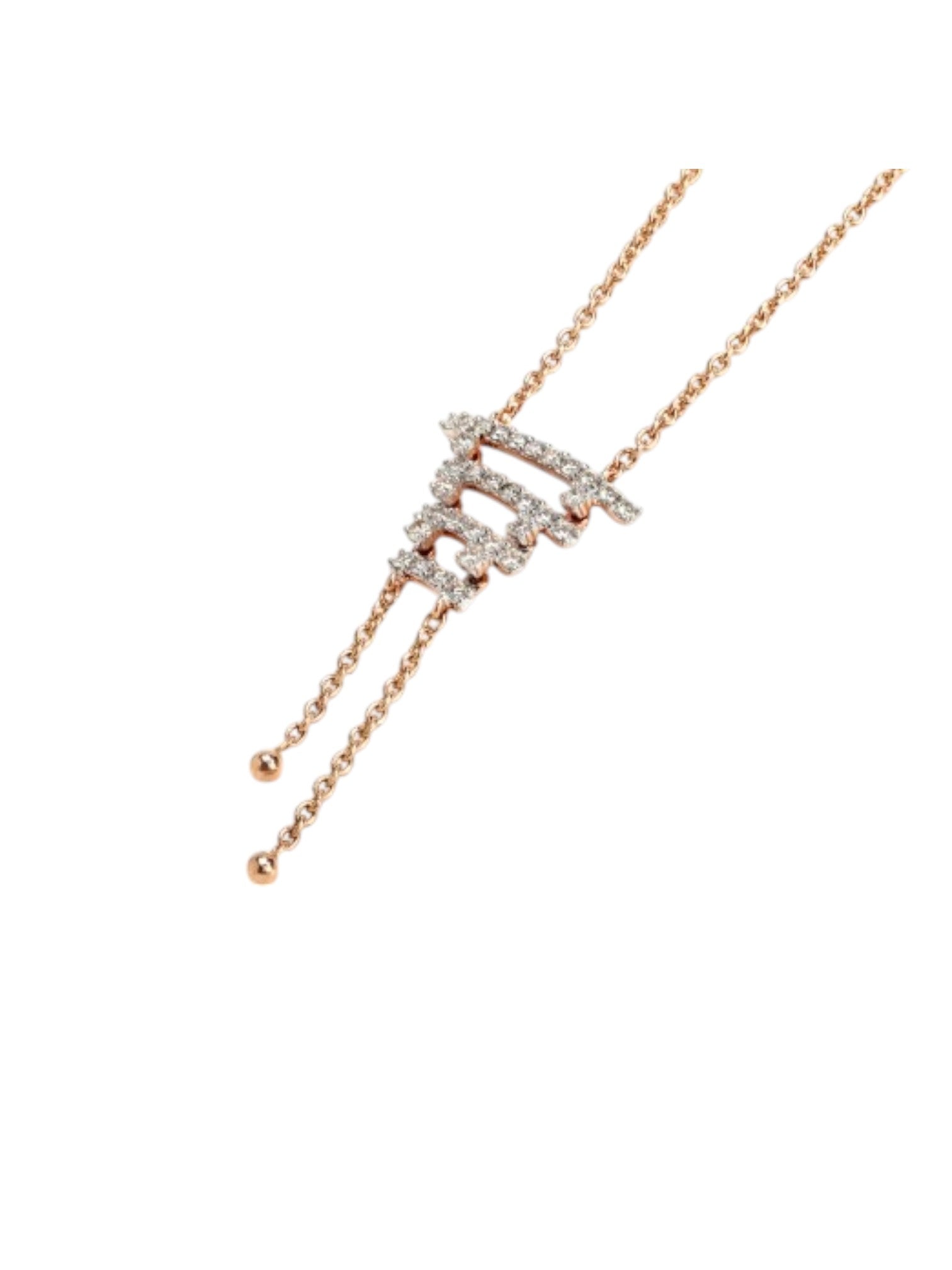 925 Sterling Silver Minimal Ladder Design CZ Stones Rose Gold Plated Pendant With Chain For Women Kesardeep