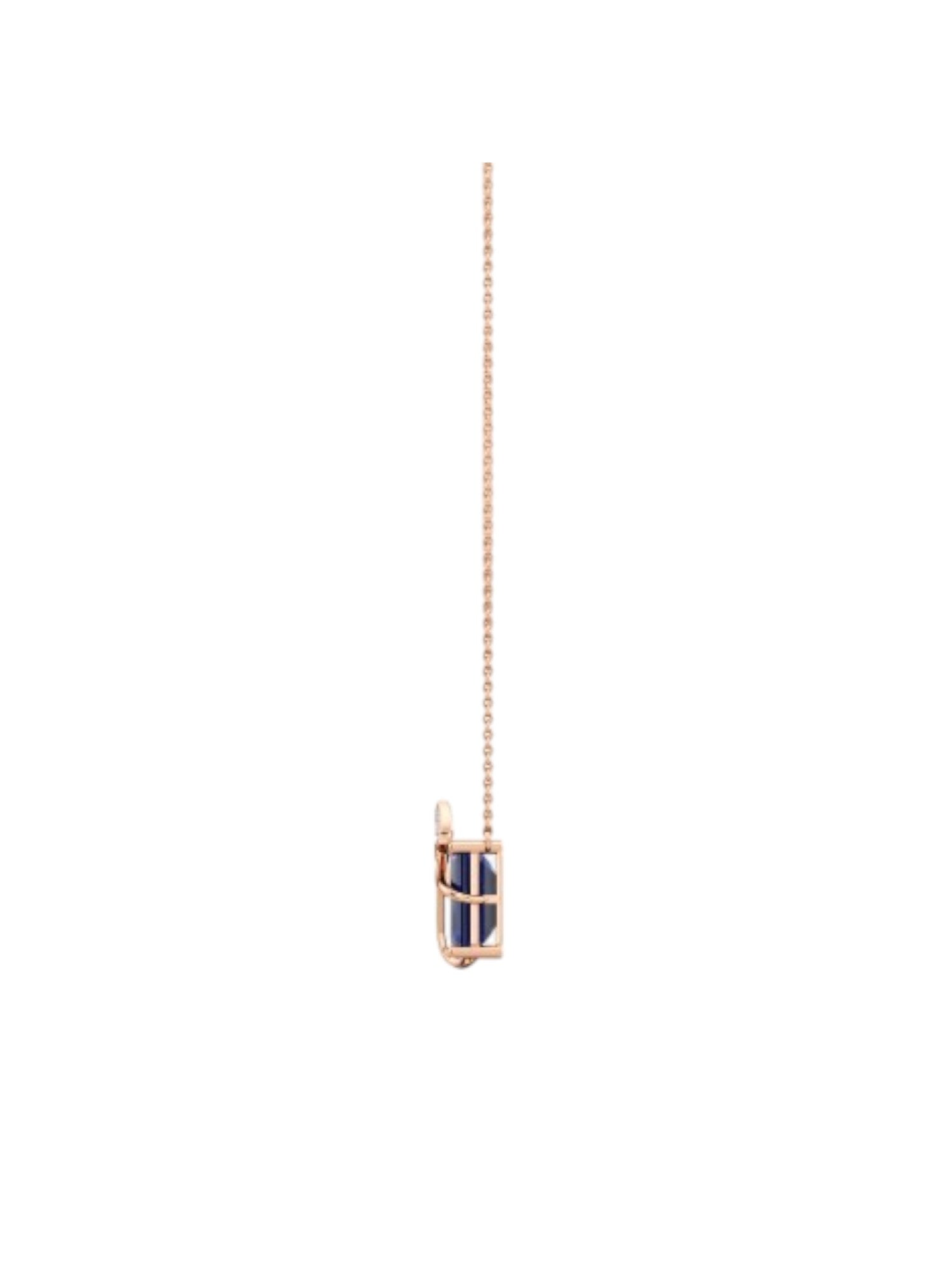 925 Sterling Silver Stylish Design CZ Stones Rose Gold Plated Pendant With Chain For Women By Kesardeep