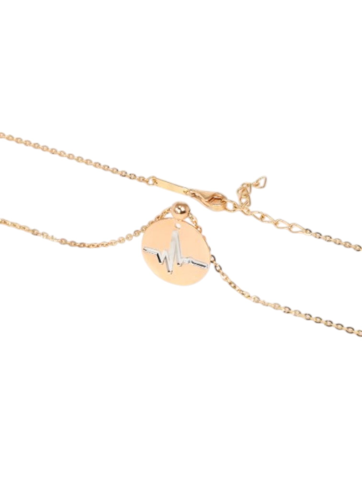 925 Sterling Silver Lifeline Design Rose Gold Plated Pendant With Chain For Women By Kesardeep