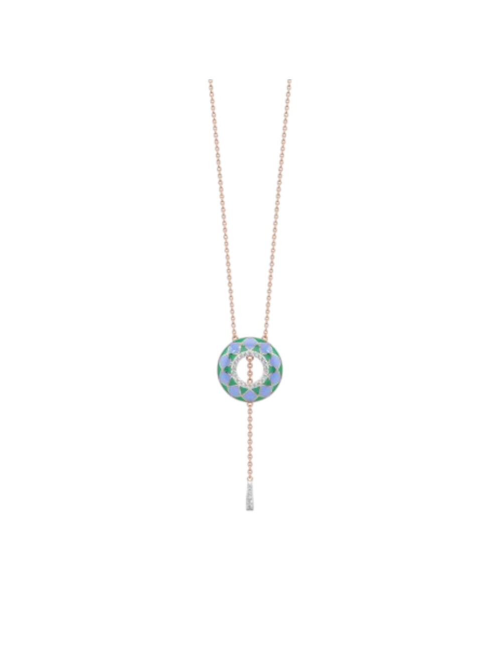 925 Sterling Silver Stylish Design Enameled Gold Plated Pendant With Chain For Women By Kesardeep