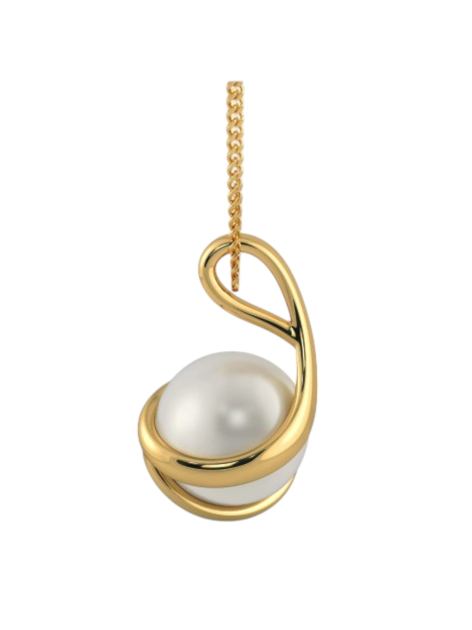 925 Sterling Silver Minimalist Design CZ Stones Gold Plated Pendant With Chain For Women By Kesardeep