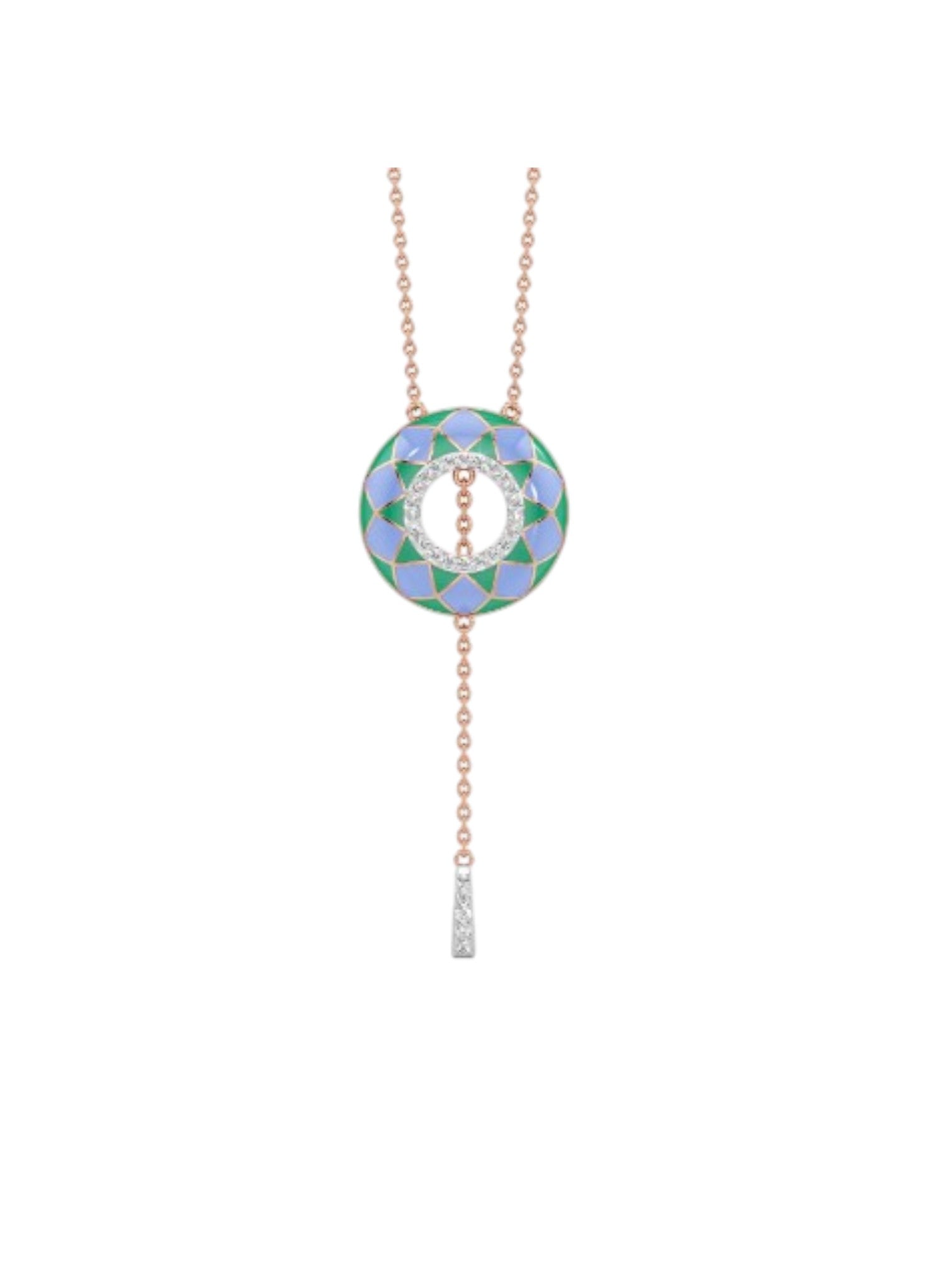 925 Sterling Silver Stylish Design Enameled Gold Plated Pendant With Chain For Women By Kesardeep