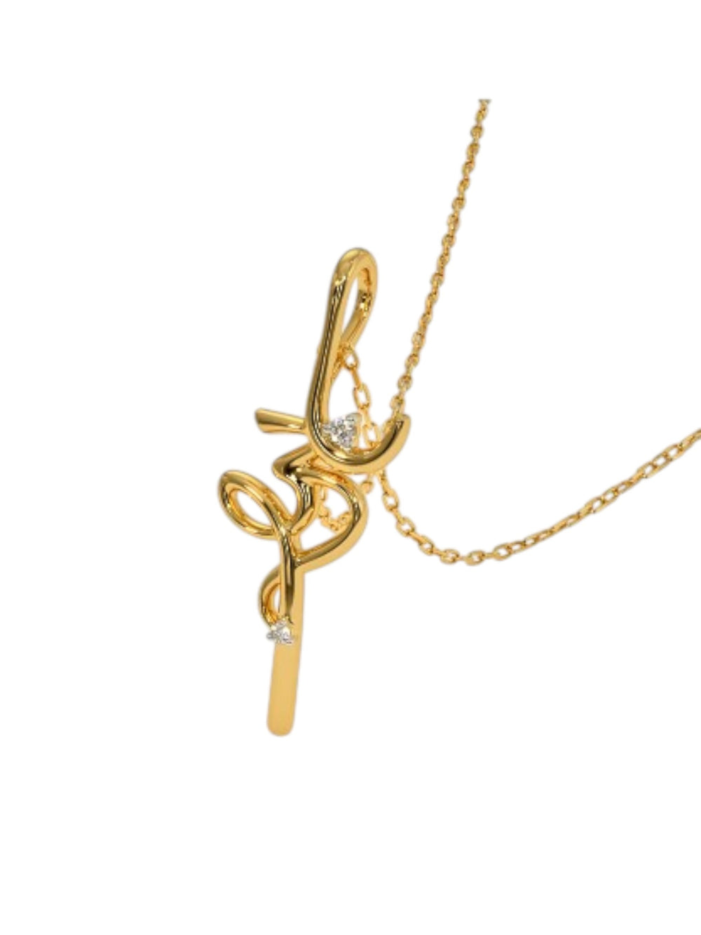 925 Sterling Silver Minimalist Design CZ Stones Gold Plated Pendant With Chain For Women By Kesardeep