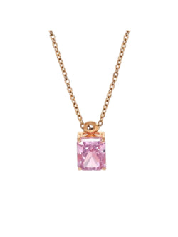 925 Sterling Silver Minimal Design CZ Stone Rose Gold Plated Pendant With Chain For Women By Kesardeep