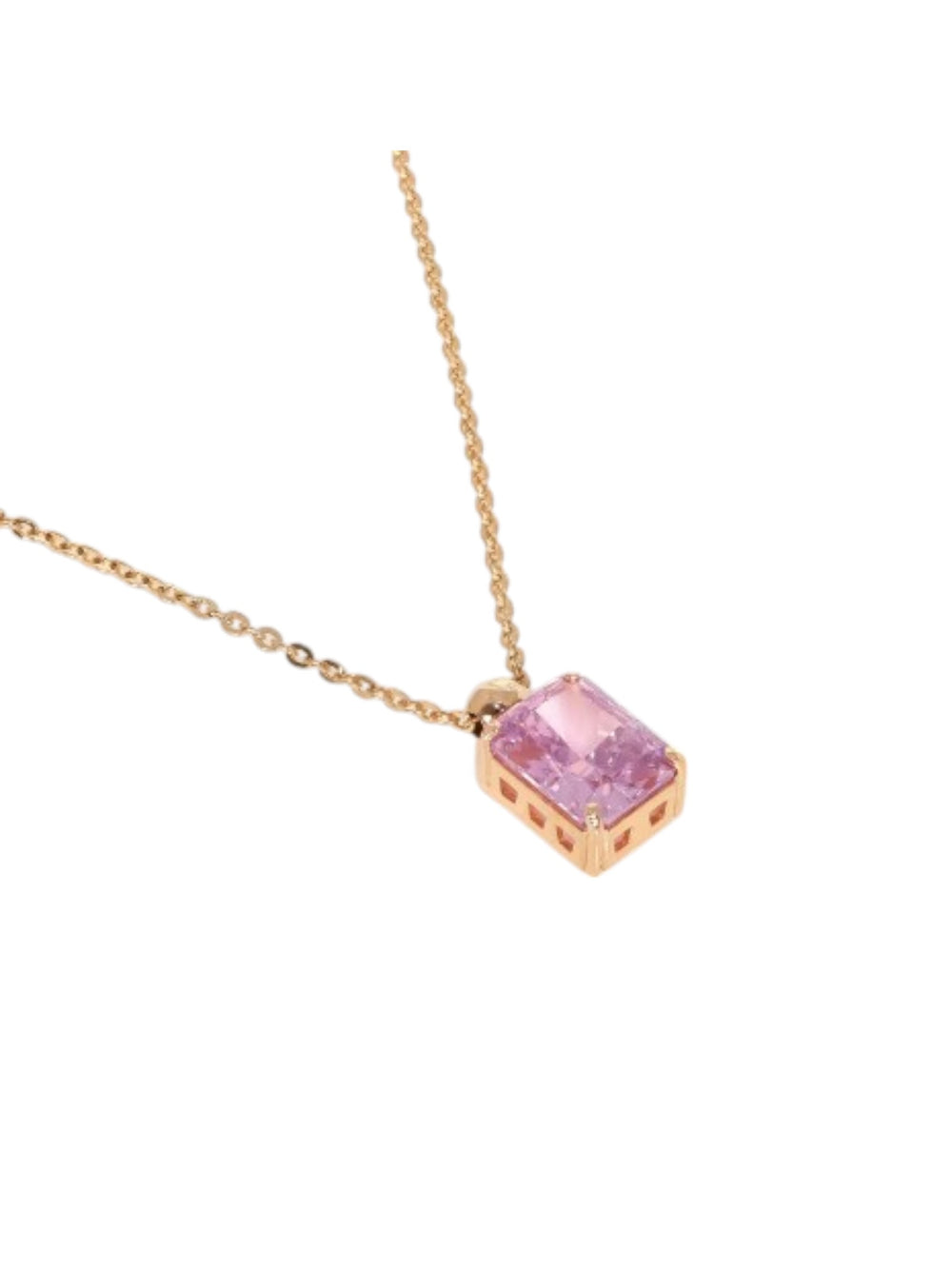 925 Sterling Silver Minimal Design CZ Stone Rose Gold Plated Pendant With Chain For Women By Kesardeep