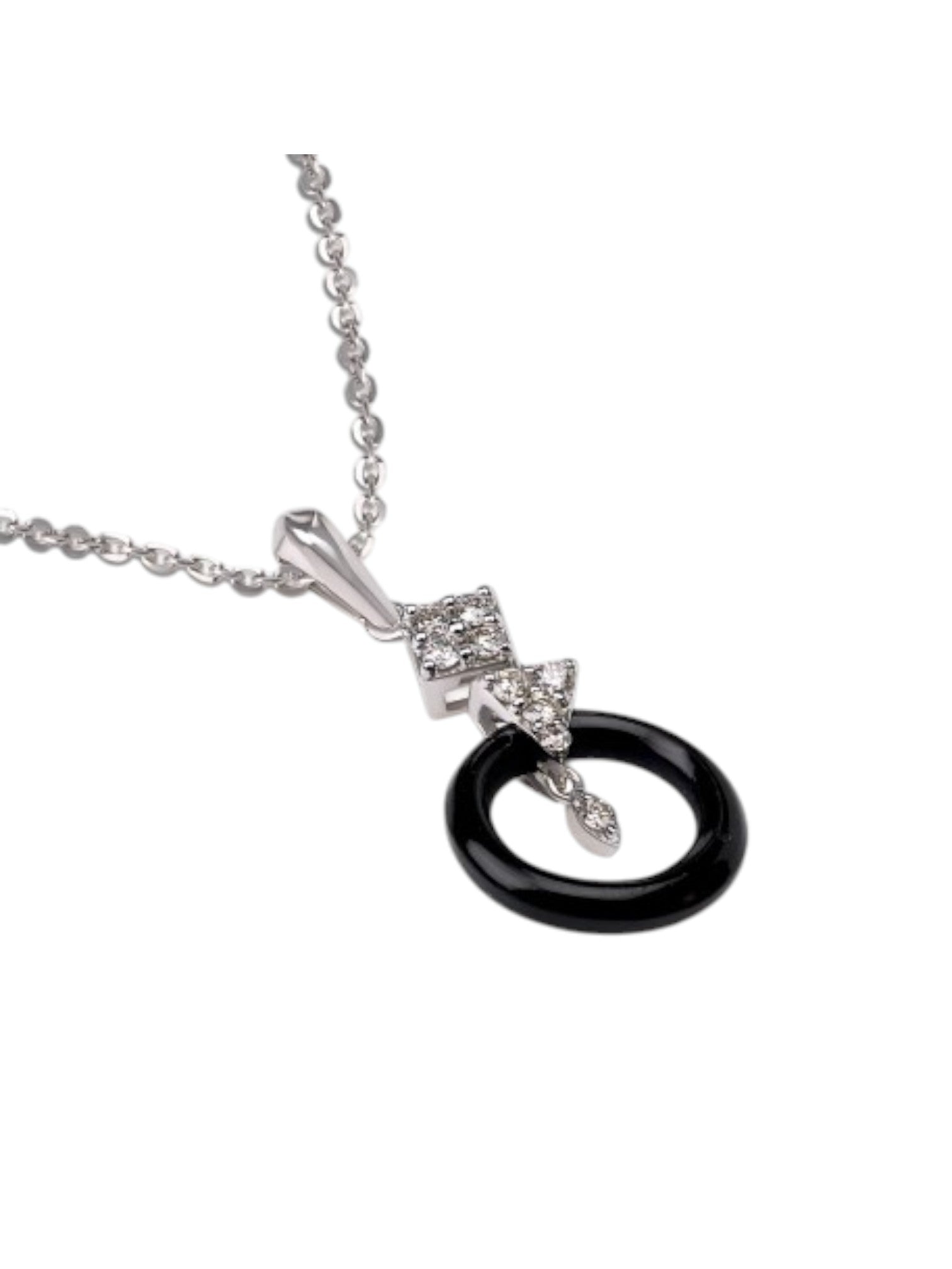 925 Sterling Silver Stylish Design Enameled Pendant With Chain For Women By Kesardeep